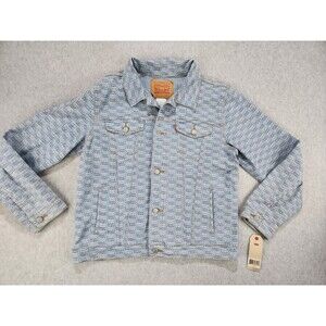 Levi Strauss Youth Blue Denim Logo Button Jacket Girls Sz 12-13 Yrs Womens Small